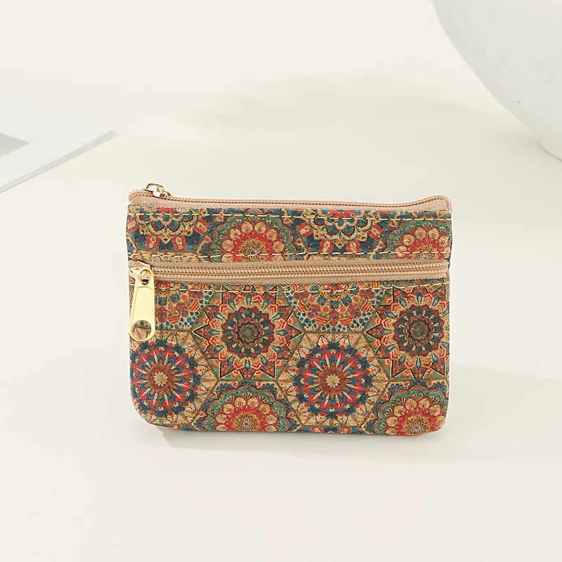Double-layer Coin Purse, Double Zipper Card Holder And Key Pouch, Vintage Lipstick Accessory And Data Cable Storage Bag