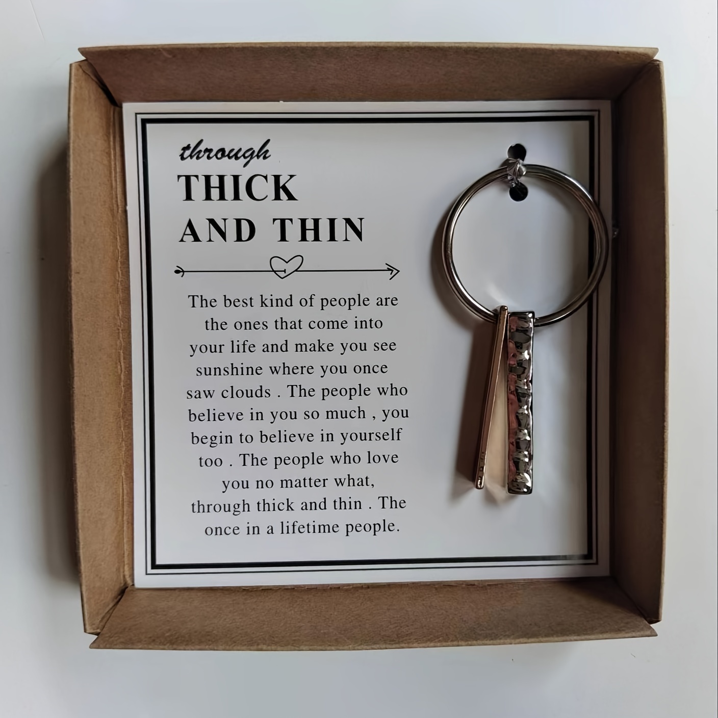 Image of 1pc, Friendship Keychain Metal Key Chain Inspirational Friendship Keychain, Keychain Gift Box, Birthday Gift Box, Gift For Best Friend And Boyfriend, Valentine's Day Gift
