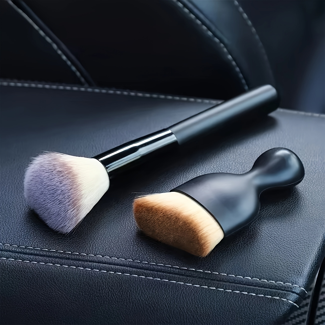 2pcs Microfiber Car Detailing Brush Set, Soft Bristle Cleaning Tool For Car , Vents, And Dashboard