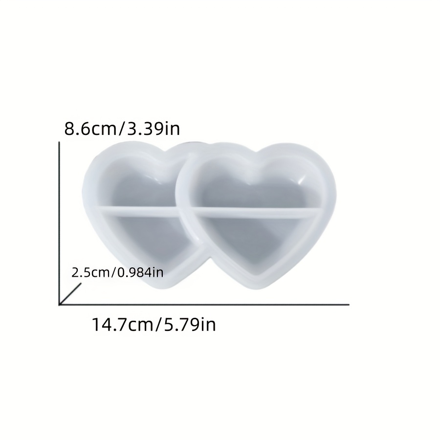 Diy Clay Mold Heart-shaped Epoxy Resin Mold, Valentine's Day Series Candle Cup Set, -one Heart-shaped Storage Tray, Plaster Cement Silicone Mold, Heart-shaped Aromatherapy Storage Tray Mold
