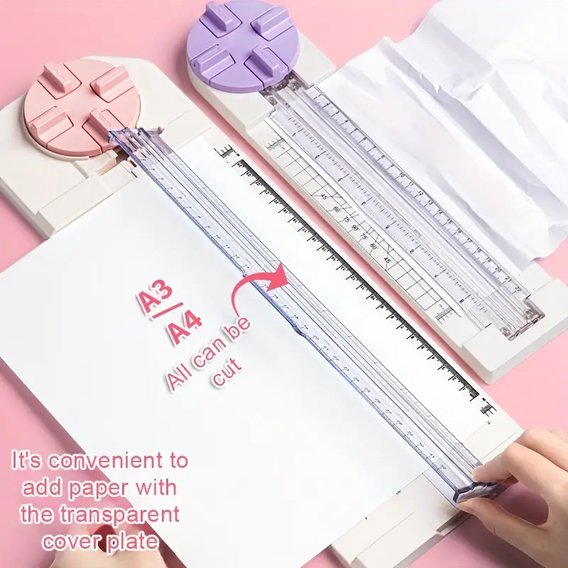 4 in 1 multi functional paper cutter trimmer straight curved dotted cuts scoring with precise ruler fits a4 sizes sharp blades non slip base Product details 0