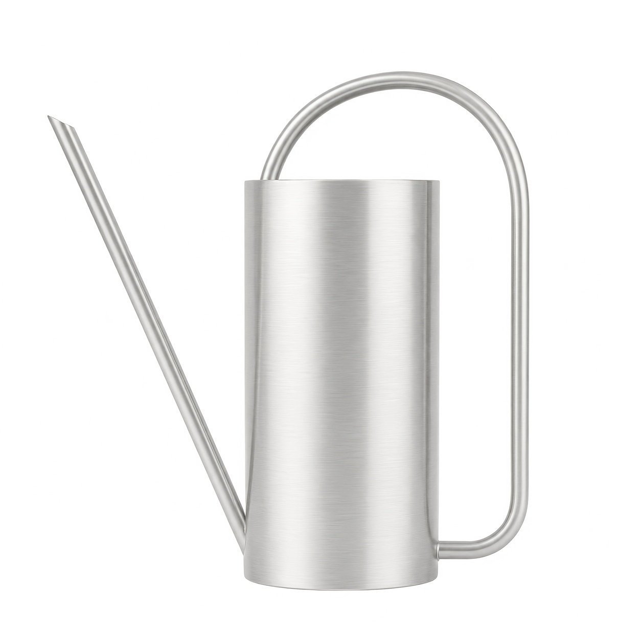 Image of Stainless Steel Watering Can, Silvery Brushed End, (1.74/50.72 Fl Oz, 1500ml), Indoor Outdoor Potted Plant Metal Sprayer, Durable Metal Gardening Tool, For Efficient Watering