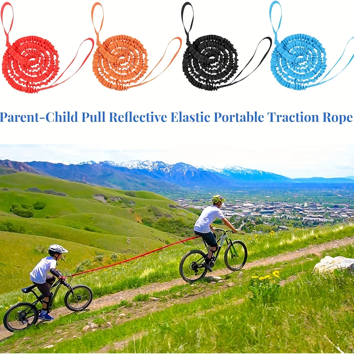 Bicycle Tow Rope Nylon Elastic Pull Rope Mountain Bike - Temu