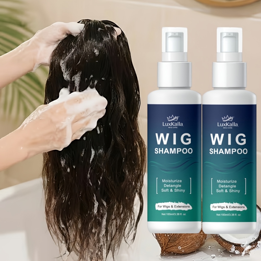 TEMU 2pcs Luxkalla 2-in-1 Shampoo For Synthetic Hair: Soaking And Rinsing, Deep Cleansing,, Moisturizing, Detangling