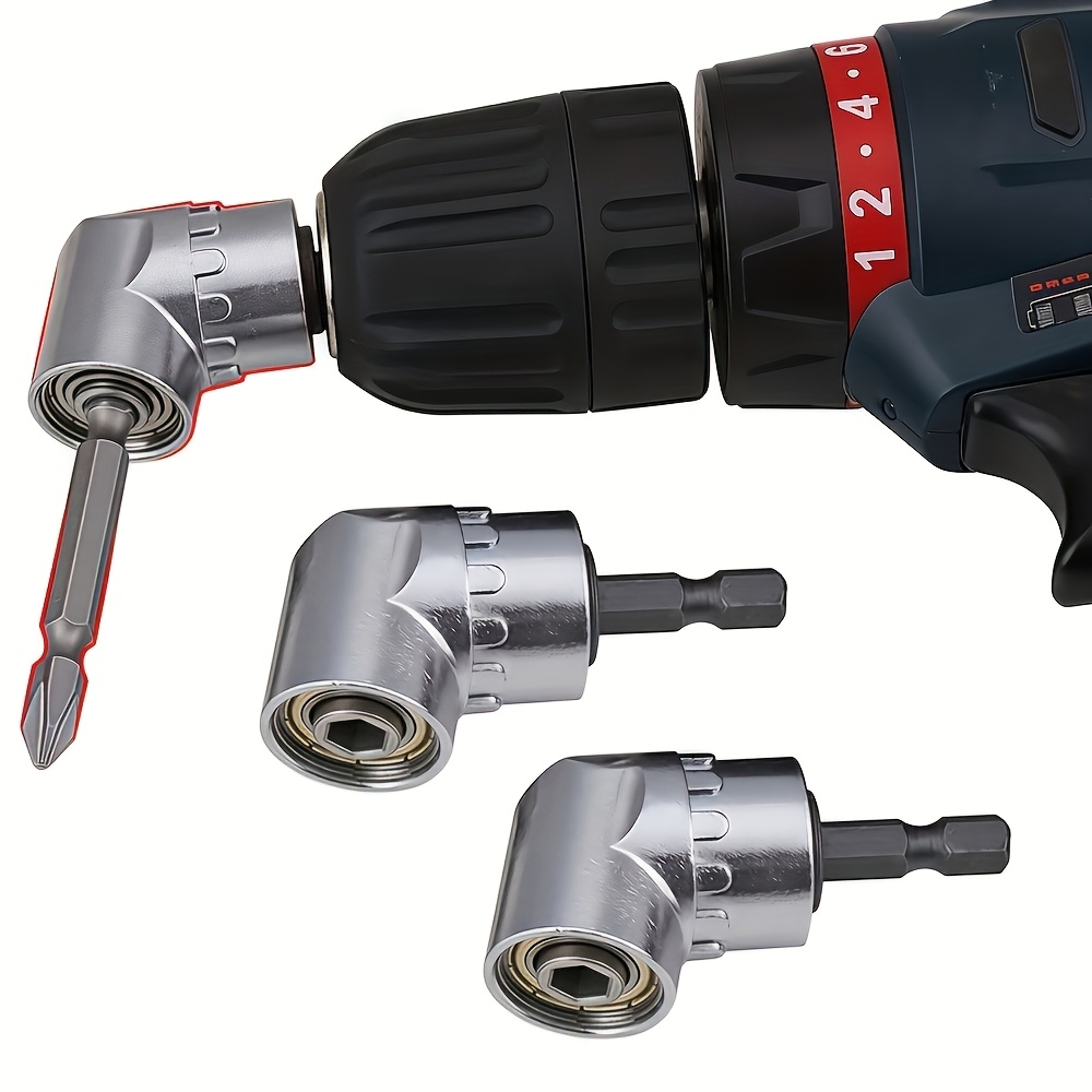 Temu – TEMU 3pcs Right-angle Drill Bit Drivers With Magnetic Adapter & Magnetic Bit Holder Suitable For Power Drills/ Drills, 105-degree Fast For Tight