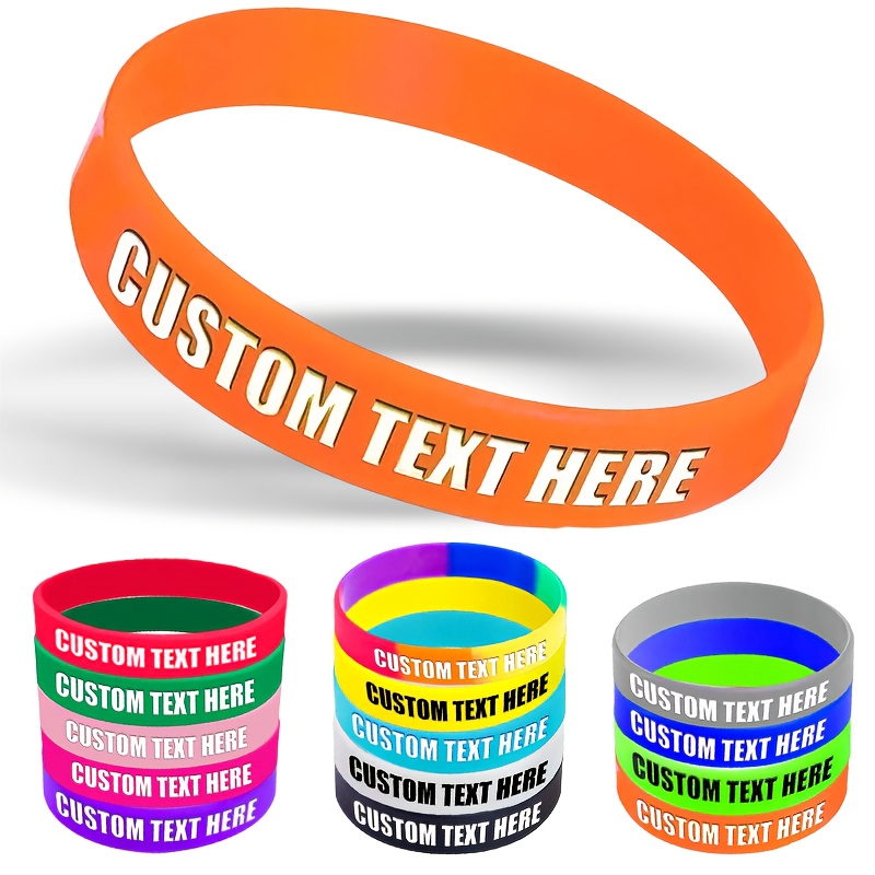 15pcs Custom Silicone Wristbands with Letter Patterns