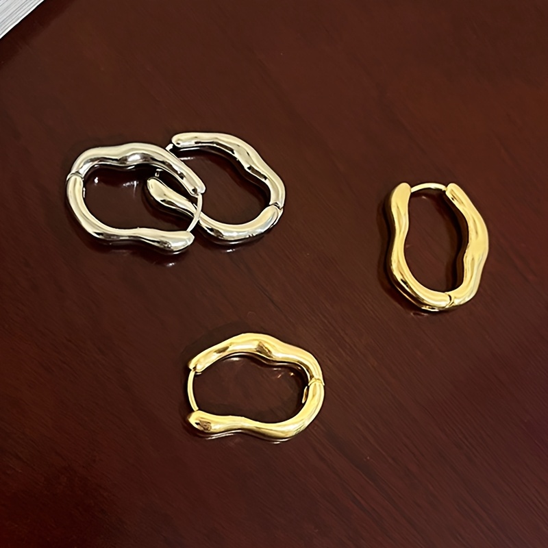 Minimalist Asymmetrical Hoop Earrings for Women