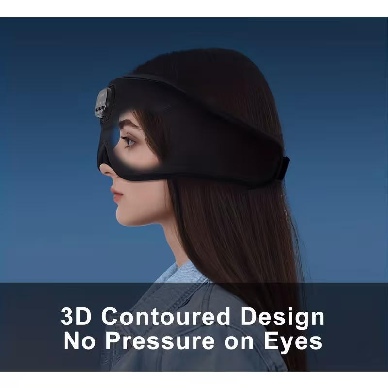 wireless sleep mask 100 blocking 3d contoured eye mask 38 white noise tracks sleep music with auto shut off breathable pressure ideal for side sleepers travel unisex gift for men and women Product details 6