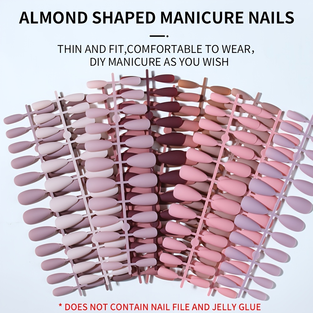 TEMU 288 autocollants pour vernis à ongles d' | Fin mat, système de couleurs mélangées, longueur moyenne, idéal pour une utilisation en salon
