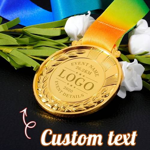 1 Customized Metal Medal, Wheat Pattern, Alloy Material, Competition Medal, Marathon Honor Commemorative Medal, Used As a Encouragement Gift, I M Great Medal, with Hanging Rope