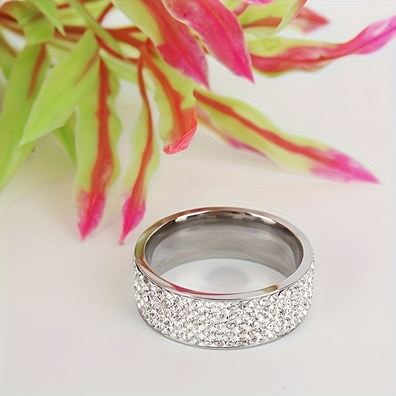 TEMU ¡Novedad de moda para ! Anillos de 5 filas, brillantes con la radiante del amor