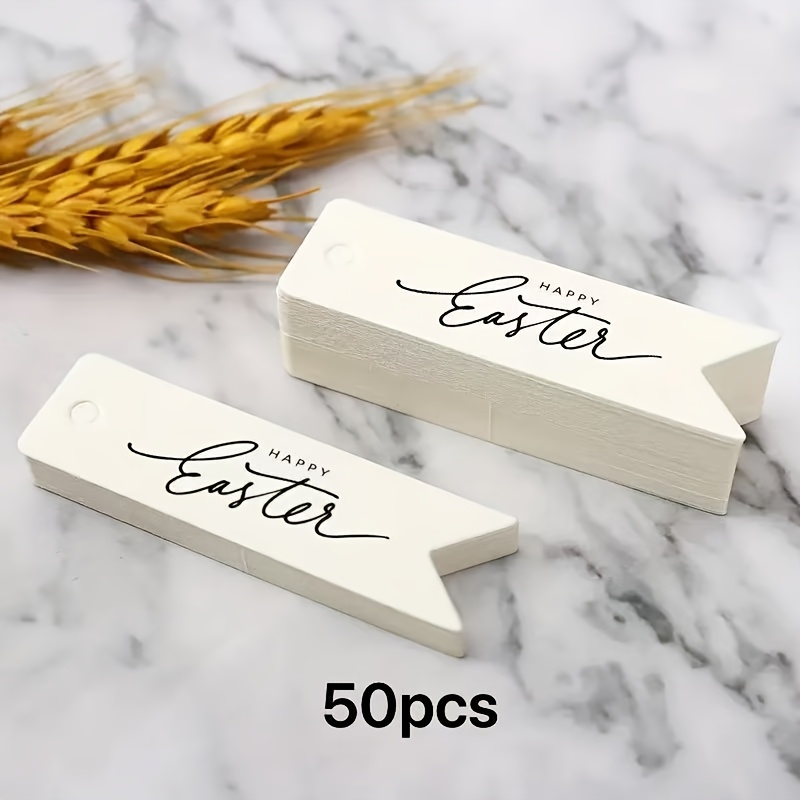Elegant Easter Gift Label - White With Arrow Design, Suitable For Hunting, Gift Wrapping, And Party Gifts