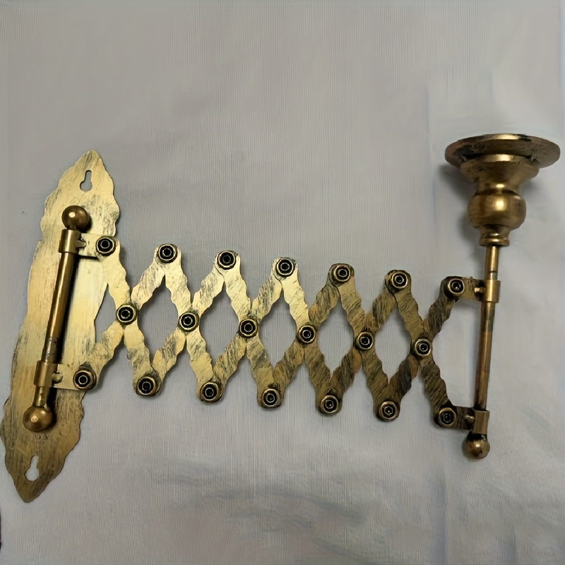 E-shop Ausziehbarer Kerzenständer Vintage Wandmontage Ausziehbarer Kerzenständer mit exquisit gestalteter dekorativer Metallkerzenständer für