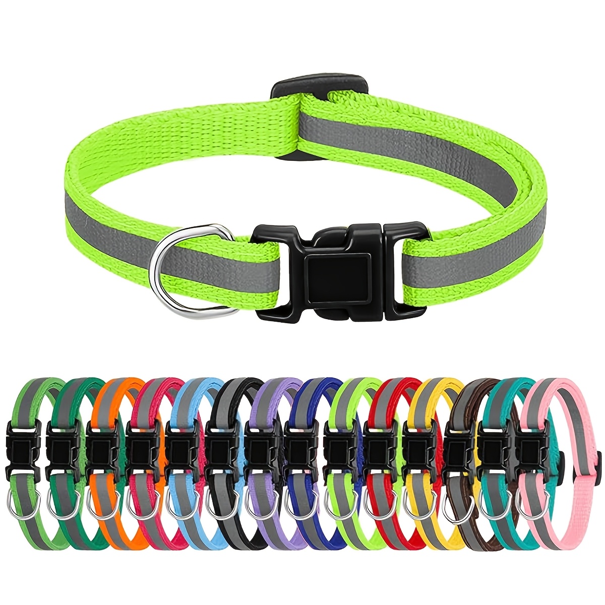 E-shop 15er Pack Welpenhalter für Welpen, Reflektierende Welpenhalter, Verstellbare Welpen ID Halter, Weiche Nylon Welpenhalter für Neugeborene Welpen,
