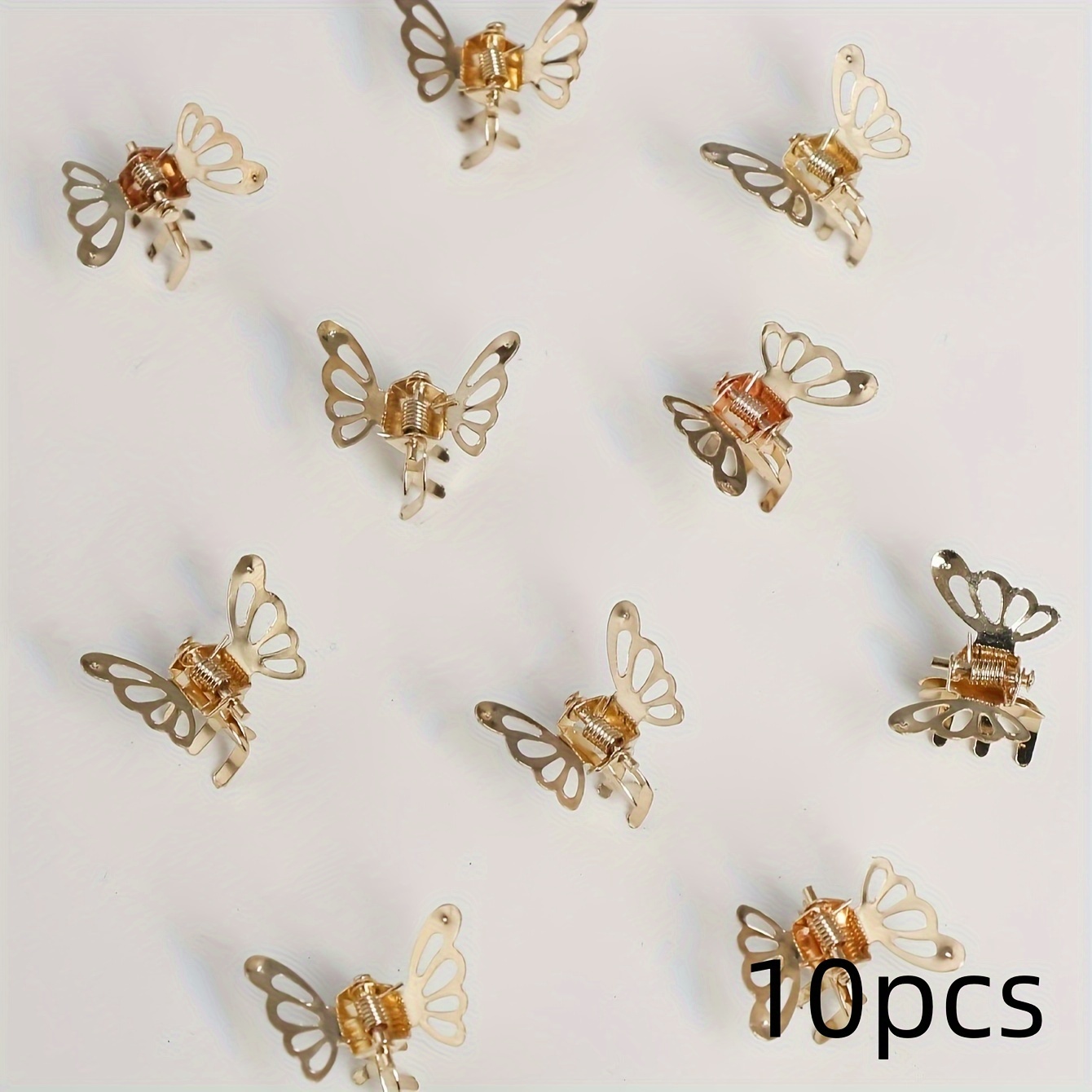 Image of 10pcs Retro Mini Hollow-out Hair Clips - Lightweight Metal Bangs Clips For Women & S, Secure Hold Vintage Hair Accessories For Everyday & Special Occasions, Small Hair Clips, Durable Hair Grip