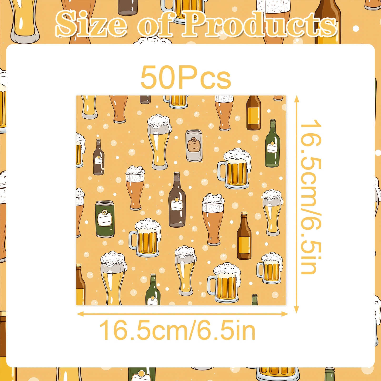 Image of 50pcs Beer Disposable Paper Napkins | Cheers & Beers Napkins Decor For Birthday Bachelorette For Halloween、christmas
