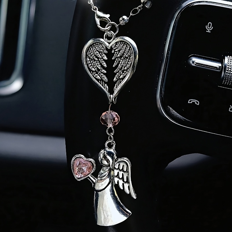 Pink Car Pendant-versatile For Car Rearview Mirror, Steering Wheel & Women's Handbag Elegant Auto Interior Decor Accessory Ideal Gift For Women, Girlfriend, Family On Any Occasion