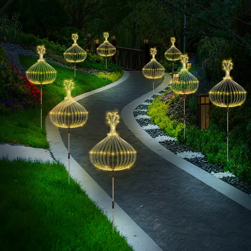8 pack solar garden firework lights outdoor 8 480 leds waterproof copper wire diy solar decorative lights for yard pathway party decor garden lawn halloween christmas Product details 7