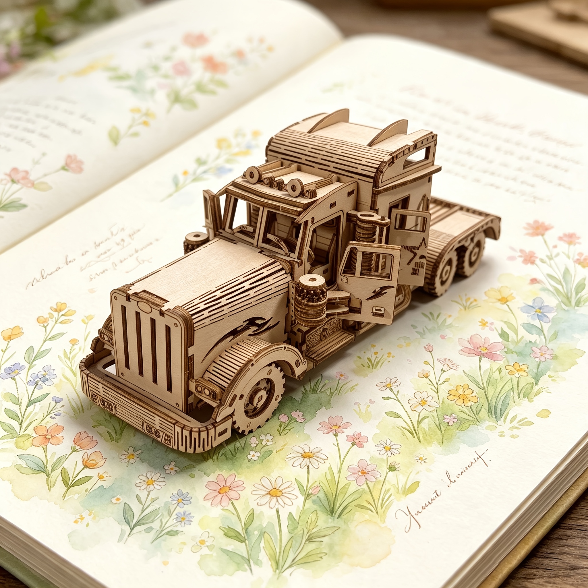 Heavy-Duty 3D Wooden Puzzle Truck Model Kit