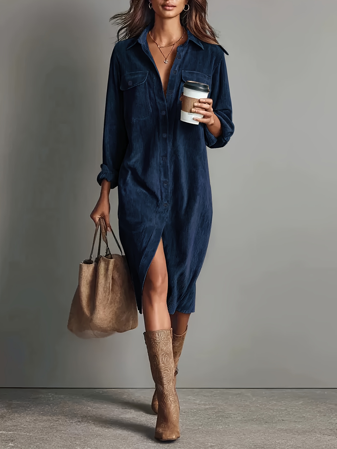 old fashioned shirt dress Vintage Shirt Dress – Elegant Short Sleeve Pleated Midi in White 3510 Off White / S main image 0