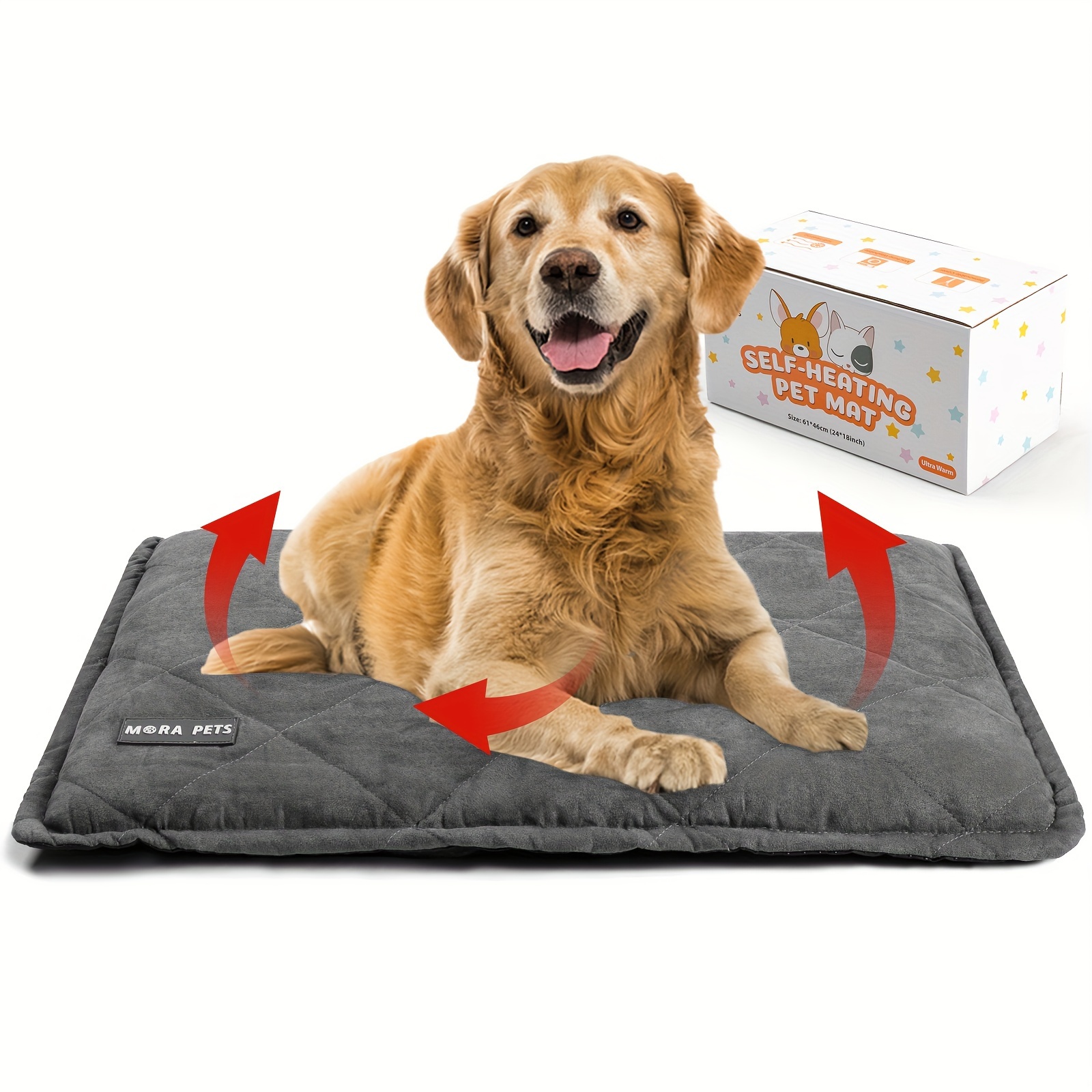 

Pets Self Warming Cat Bed With Washable Cover Smooth Pet Pad With Non Slip Bottom Dog Crate Mats For Medium Large Dogs, Gray