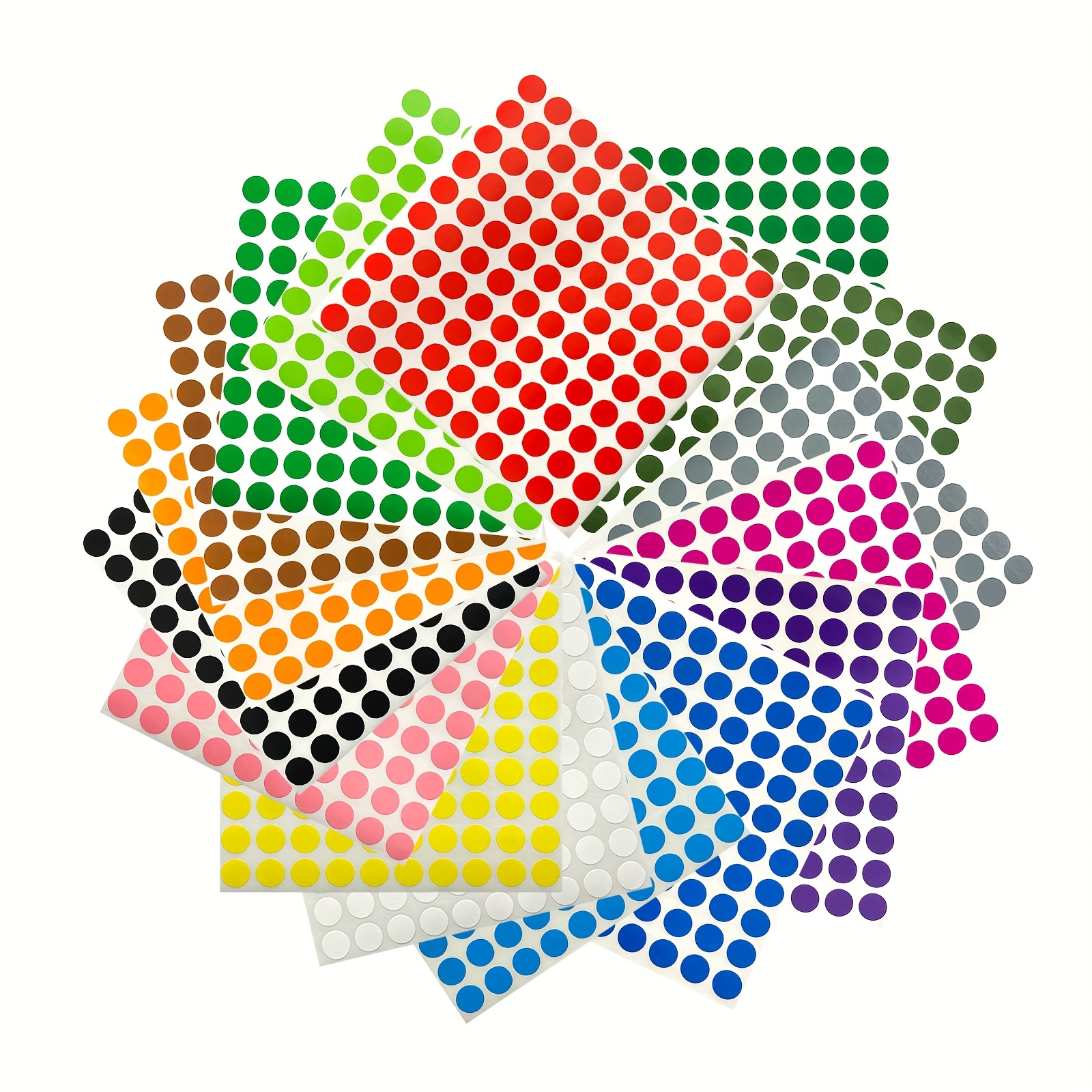 Image of 4000 Self-adhesive Stickers In 10mm Dots, 16 Varieties Of Colorful Adhesive Labels, Made Of Paper, Suitable For Crafts, Scrapbooking, And Organization Tags