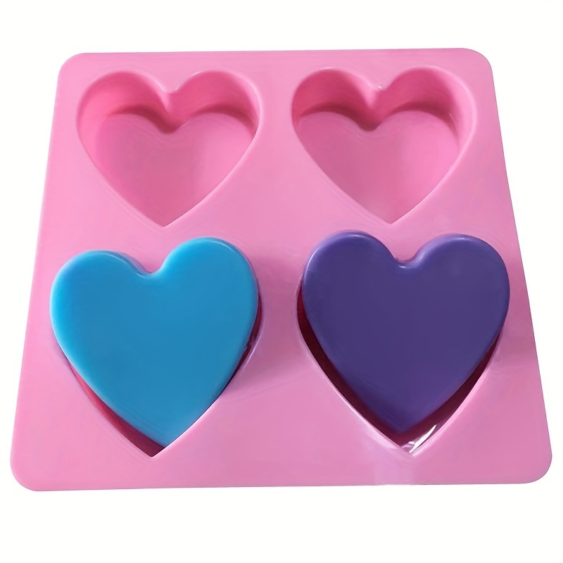 

Silicone Heart Shaped Soap Molds 4-cavity Diy Handmade Soap Making Supplies