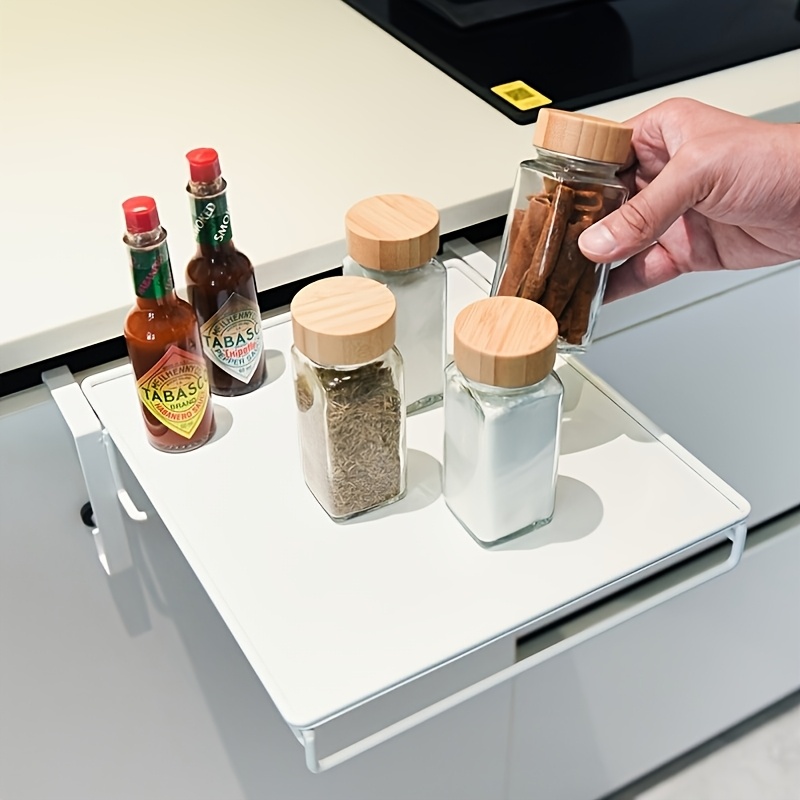 Image of Wall-mounted Foldable Storage Rack, Countertop Space, Practical Kitchen Storage Rack, Suitable For Small Kitchen Storage, Utility Racks