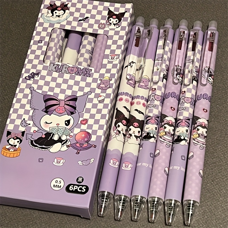 E-shop Sanrio Kuromi Druck Auswischbarer Neutral Stift 0,5 mm Kristallblau Kohle Schwarz ST Kopf Rubble Pen