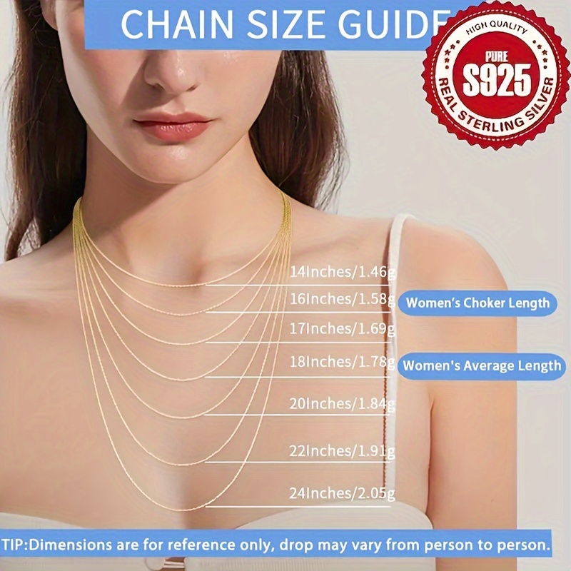 45 Cm Women's Necklace Length Chart 45cm 60cm Chain Length 60