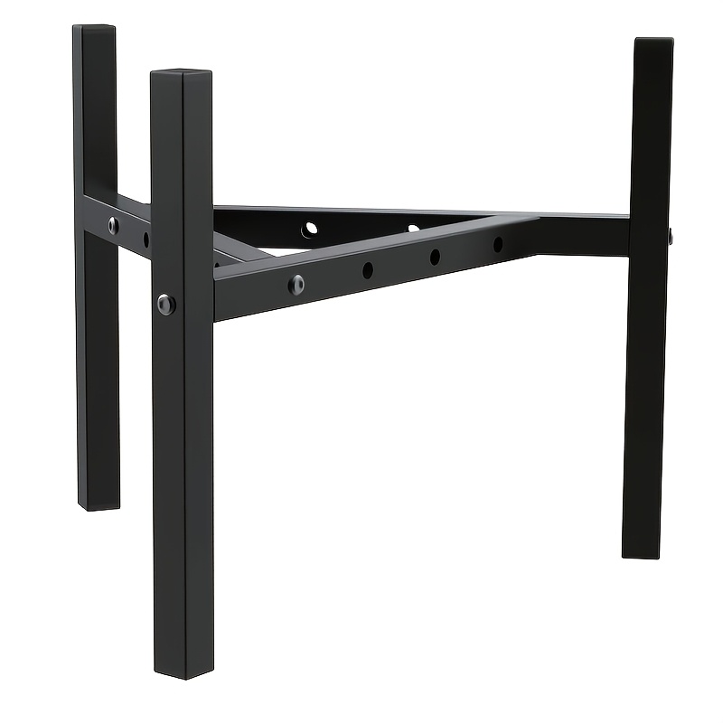 Image of Bamworld Adjustable Black Metal Plant Stand For Indoor And Outdoor Use, A Versatile Plant Shelf Suitable For Living Room, Balcony, Garden, Patio, And Bedroom