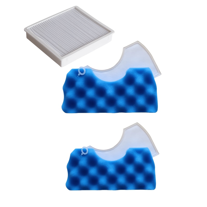 TEMU 2pcs Blue Sponges And 1pc Filter Suitable For Vacuum Cleaner Filters Dj63-0669a, Sc43, Sc44, Sc45, Sc46, Series
