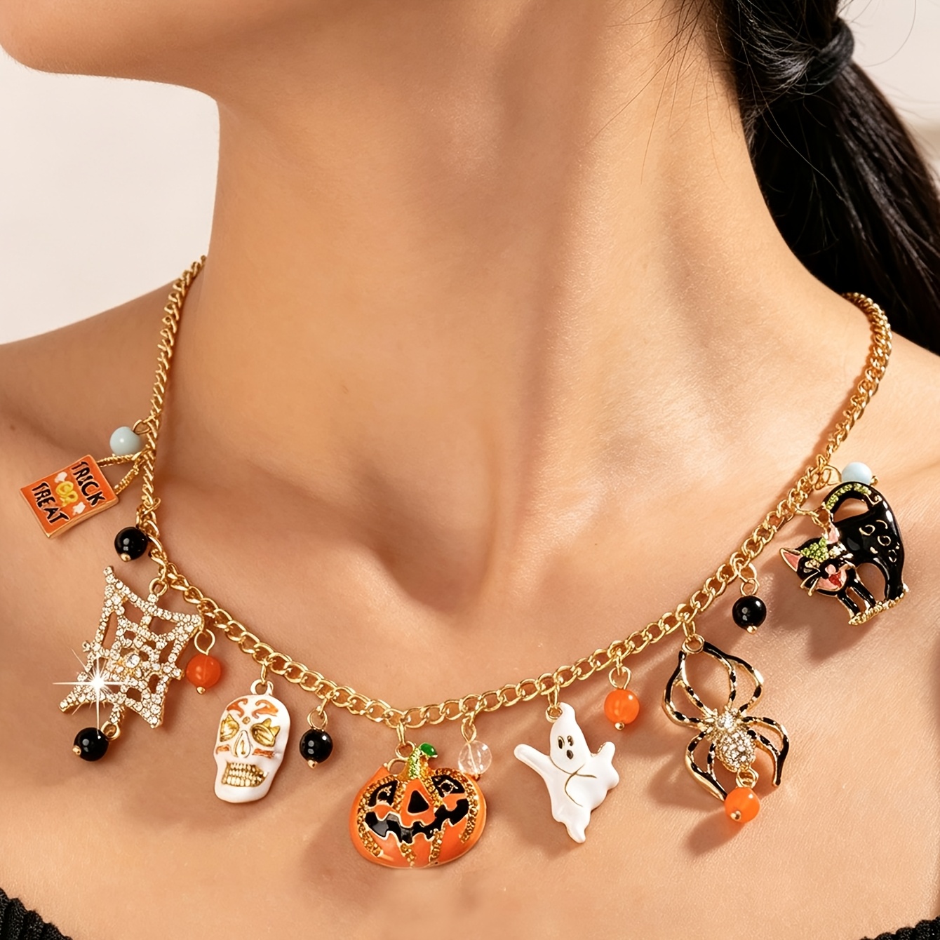 TEMU Women's New Halloween Necklace Suitable For Halloween Wear, Cute And Easy