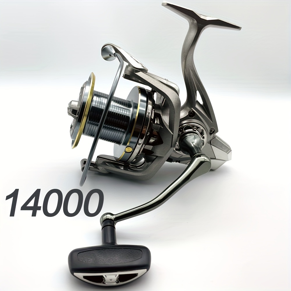 TEMU Ngk8000-14000 Model Lure Fishing Wheel, Metal , Suitable For Sea Fishing, Designed For Long Casting With Fishing Rod