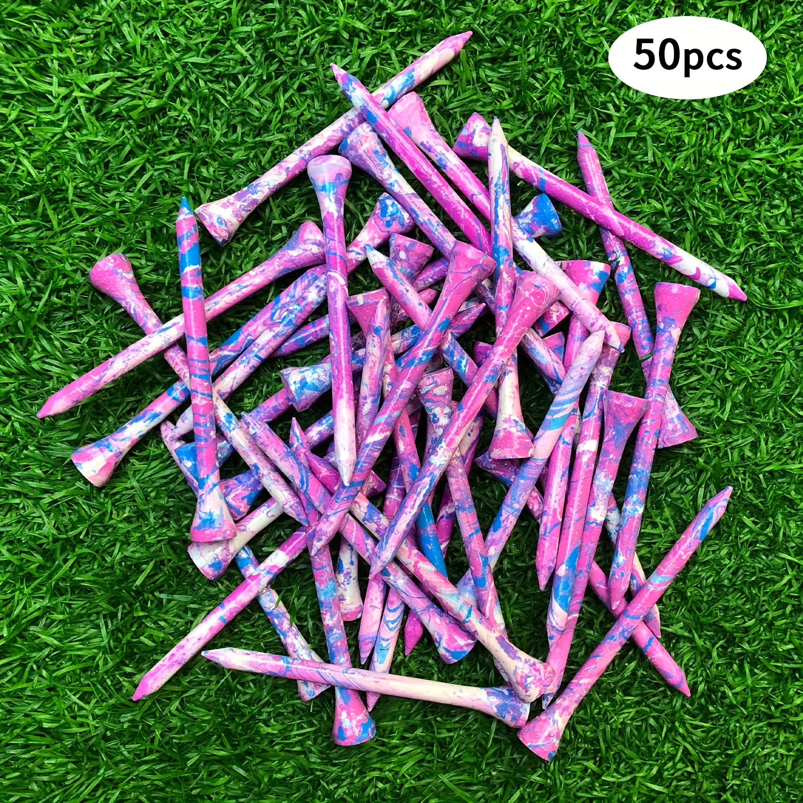 Image of Mykuja Wooden Golf Tees, 3-1/4 Inches, In Packs Of 50 Or 100, Featuring Vibrant Colors And Sturdy Design