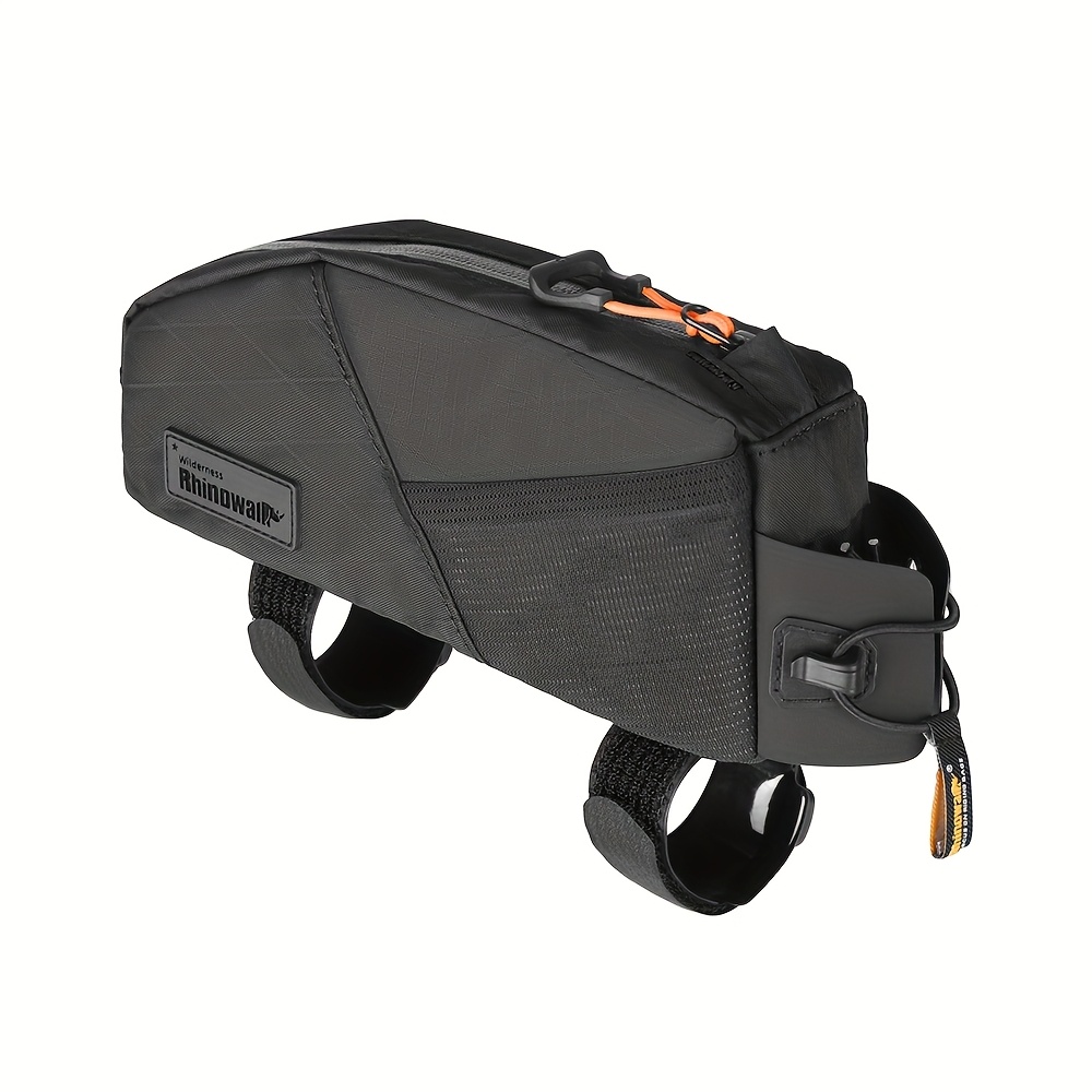 Image of Ultralight Bicycle Top Tube Bag With Reflective Features, Designed For Outdoor Touring And Riding, Capacity Of 1.2l, In Black