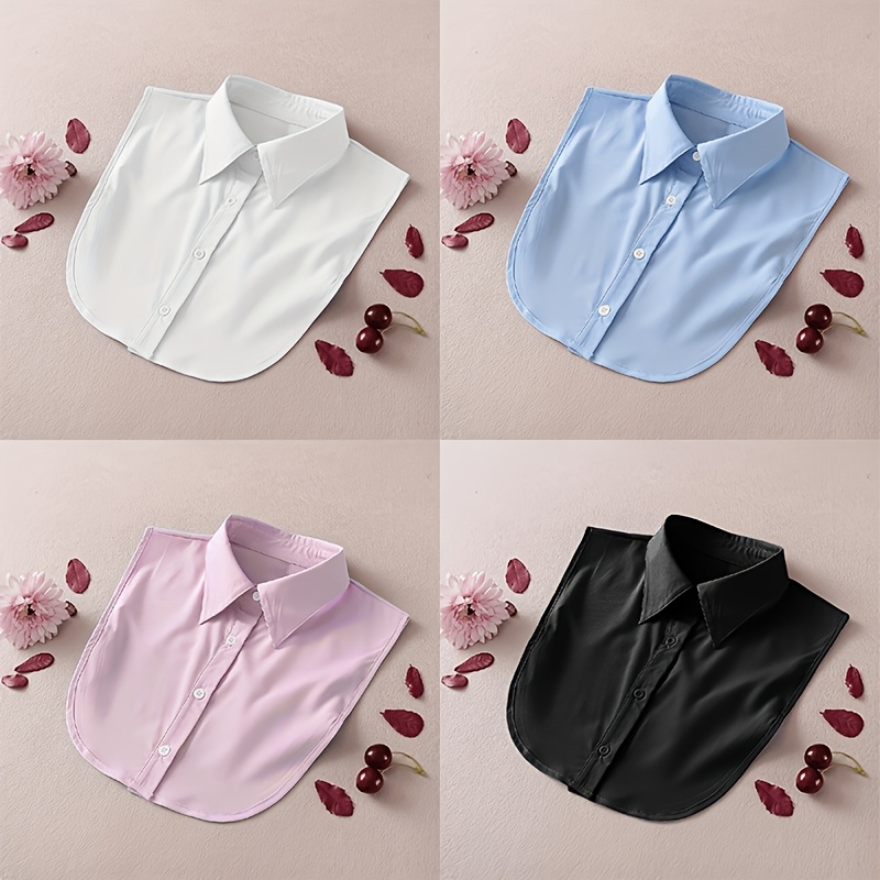 TEMU 4pcs Detachable False Collar Set, Pointed Collar Design, Anti-slip, Multi-functional Decoration, Suitable For Casual Wear In , Women's Fashion,