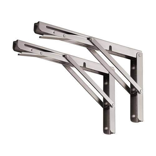 heavy duty stainless steel folding shelf brackets 330lb capacity collapsible support for tables workbenches pack of 2