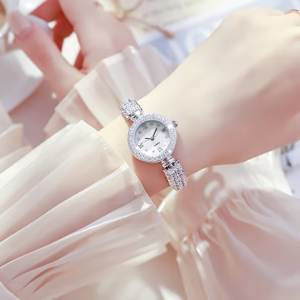 高級ラインストーンクォーツ時計エレガントな 3 タイムゾーンアナログ腕時計旅行バレンタインギフト - Temu Japan