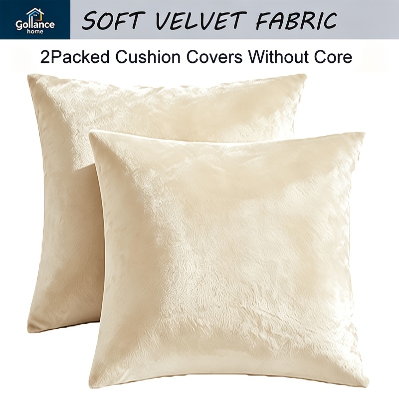 TEMU Lot de 2 housses de coussin décoratives en velours pour canapé-lit, Lot de 2 housses de coussin douces