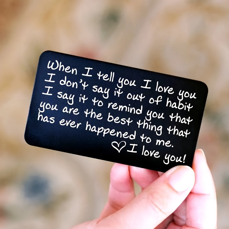 

1pc Engraved Metal Wallet Card, Love Expressed Wallet Card, Ideal Choice For Gift