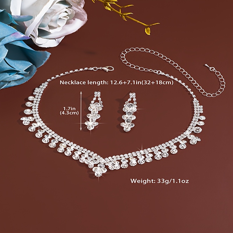 Set Collier Et Boucles D'oreilles Cristal En V – Parfait Pour Mariée Ou Soirée