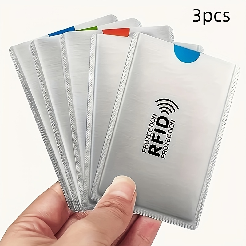 

3/5pcs Rfid Protection Card Sleeves - Aluminum, Anti-slip Design, Safe Protection For Id Cards And Bank Cards