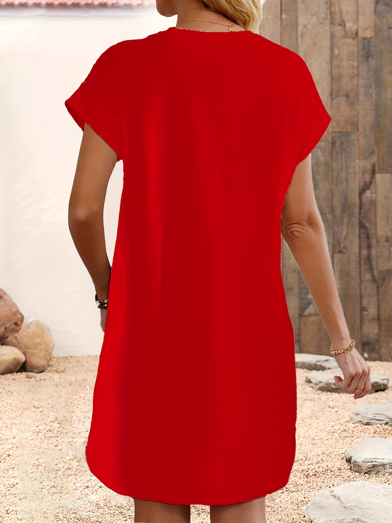 fitted lace wedding dress Fun in the Sun Tunic Dress: Red