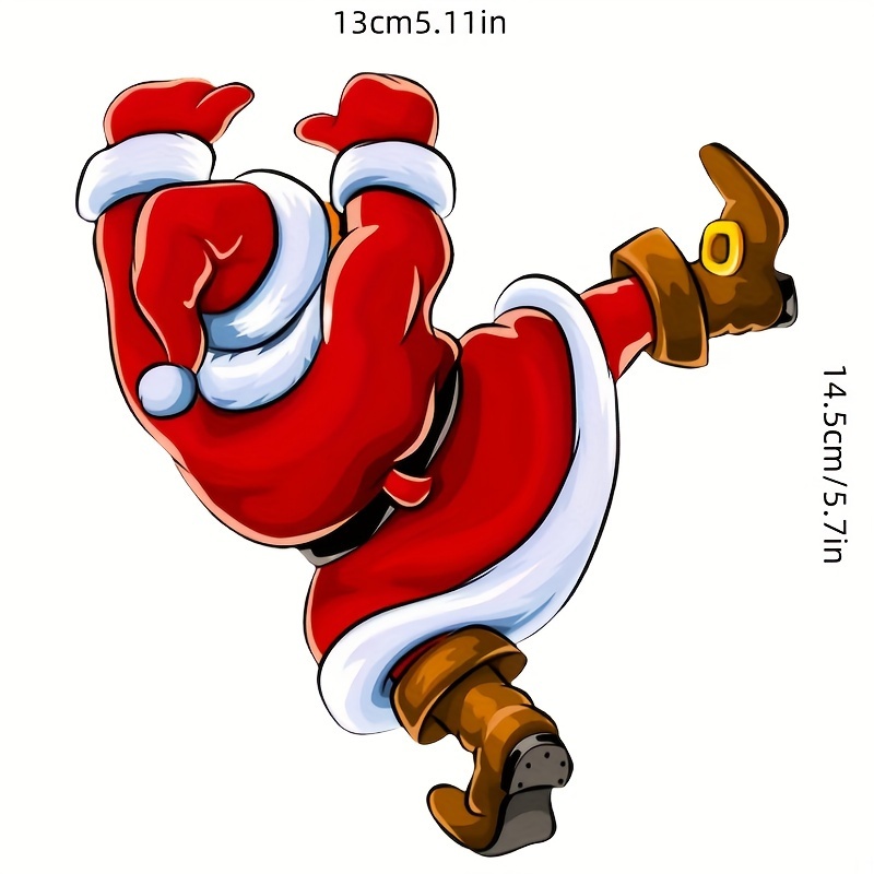 TEMU Climbing Santa Claus Premium Vinyl Stickers - Durable Scratch-resistant Decals With Design For Car Bumpers, Trucks, Suvs, Laptops - Festive