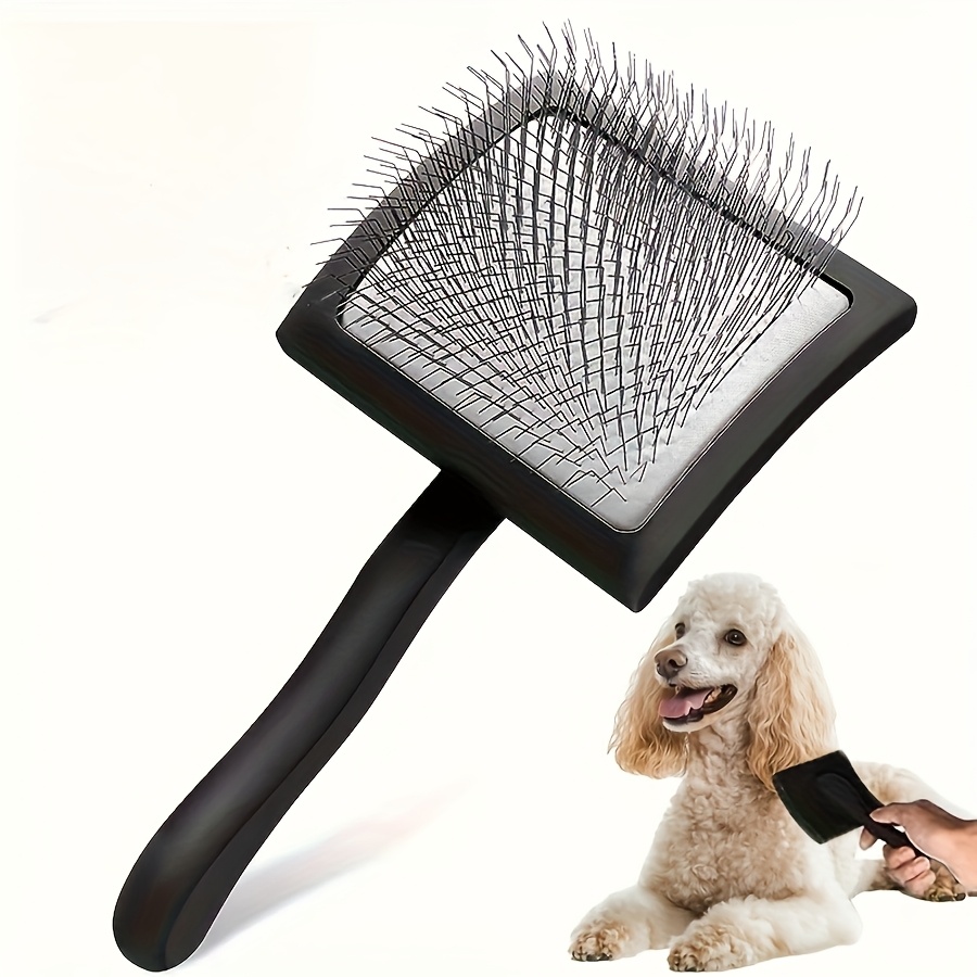TEMU 2.5cm/0.98in Dog Hair Comb - Grip Design, Stainless Steel Teeth For Grooming, Gentle Detangling For Poodle, German , Labrador & Medium & Large