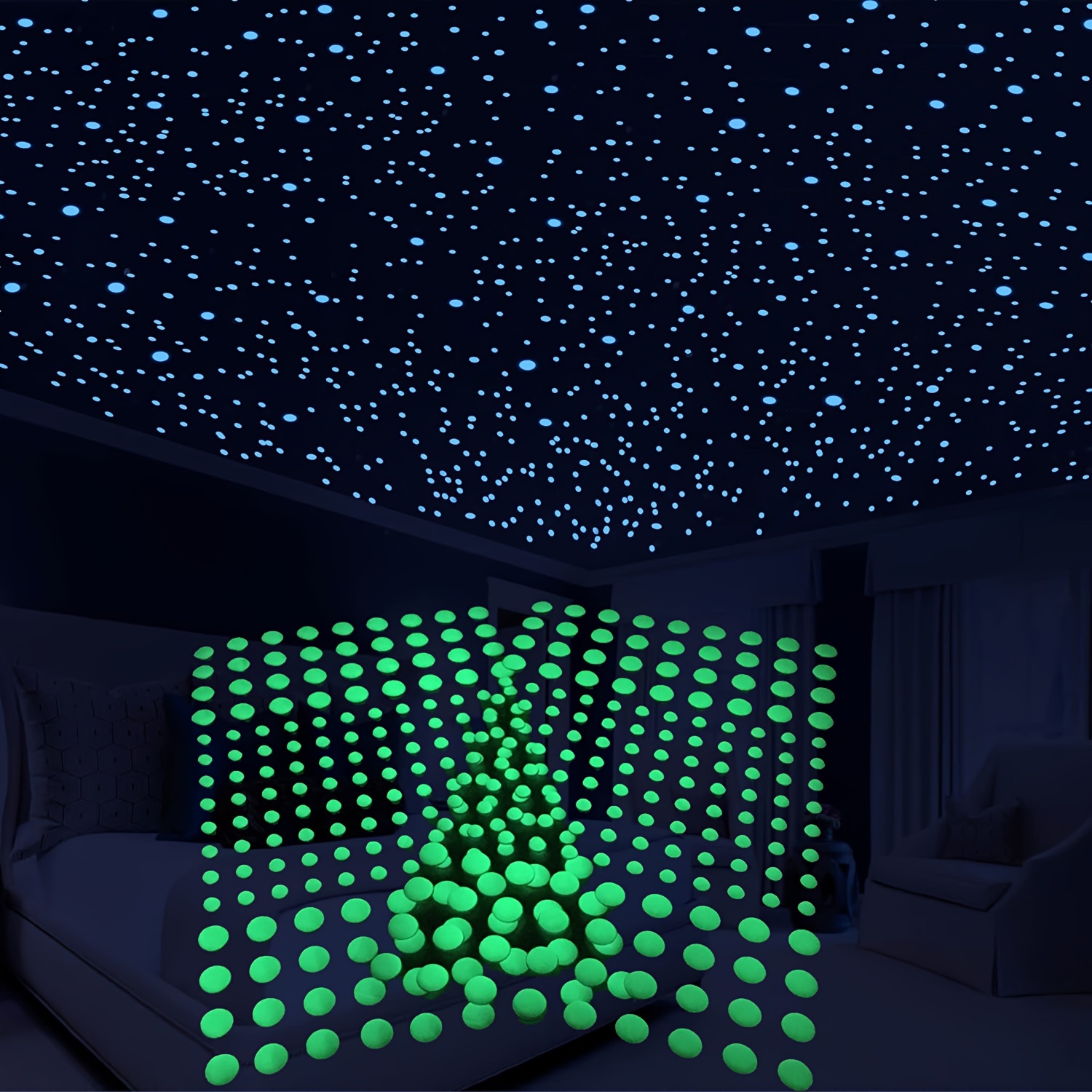 Realistic 3d Domed Glow In Dark Stars Home Decor Stickers - Temu