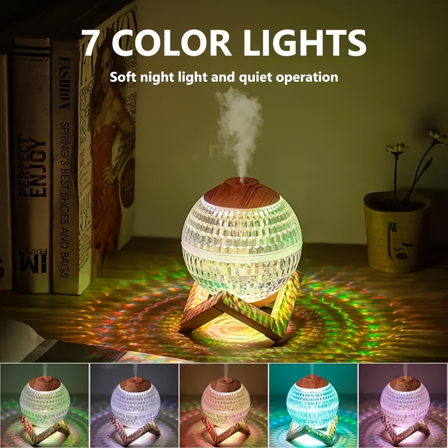 1pc light crystal ball usb humidifier colorful atmosphere night light sprayer silent 350ml ultrasonic large fog atomizer humidifier no battery usb powered do not add aromatherapy essential oils it will the light transmission effect of details 0