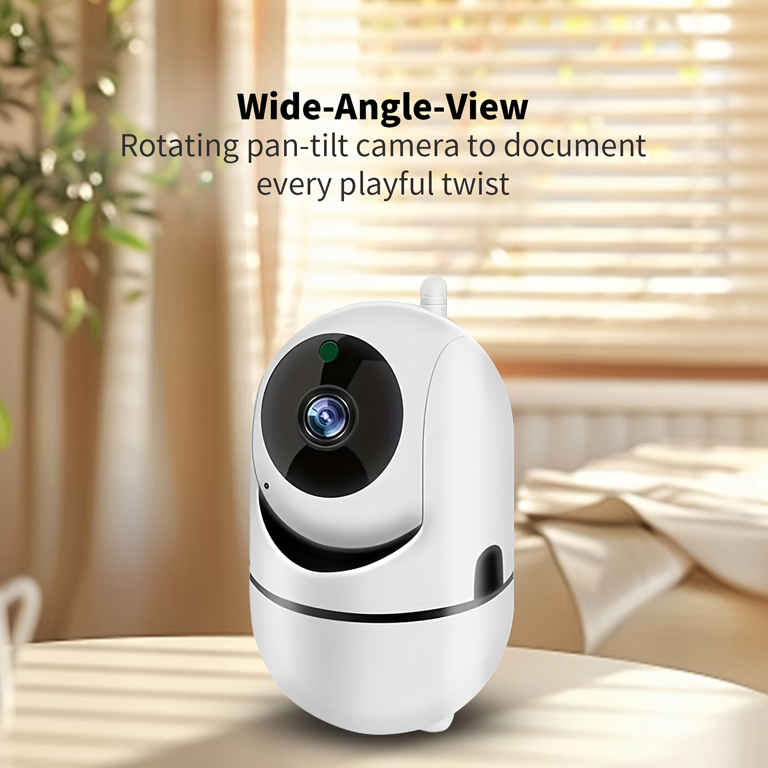 1pc   1080p hd indoor smart wifi home camera app control monitor with two way audio wall mountable 355 horizontal and 90 vertical rotation flexible use   compatible with smartphones no sd card included details 2