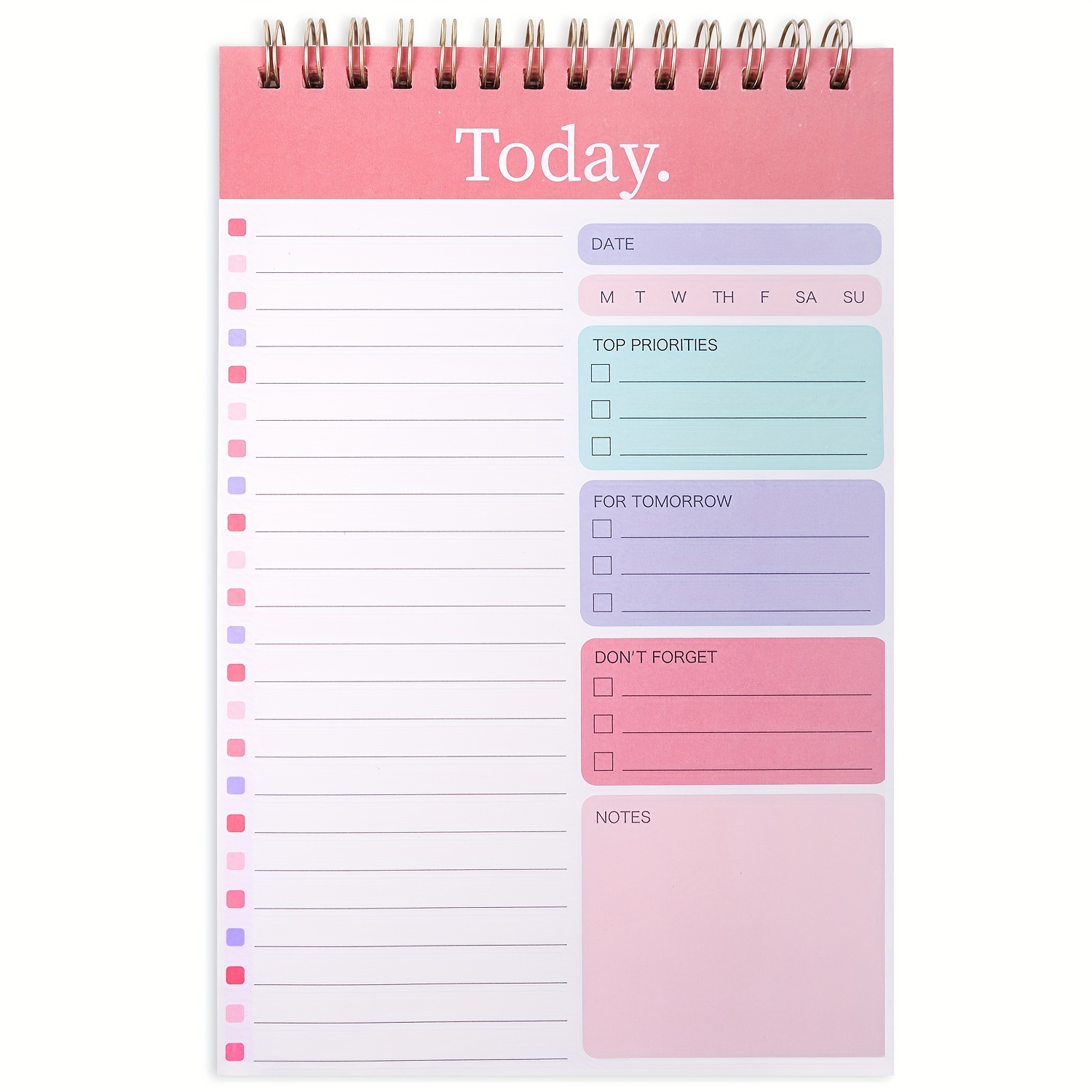 

Minimalist Pink To-do List Notepad - Daily Planner With Perforated Pages, 7.9x5.1in - Ideal For Office Supplies & Christmas Gifts